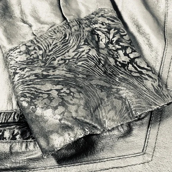 Outbrook Leather Coat Womens Large Black Long Baroque Suede Detail 80s Vintage - Picture 13 of 16